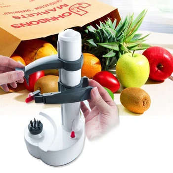 Yükseltilmiş Çok Fonksiyonlu Elektrikli Spiral Portakal Elma Soyucu Kesici Dilimleme Otomatik Patates Meyve Soyma Makinesi mutfak gereçleri