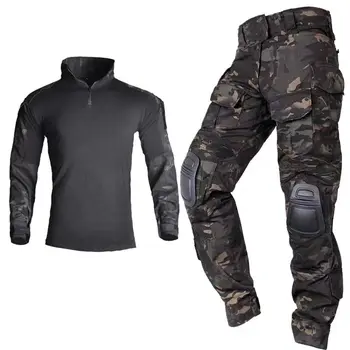 Yürüyüş Takım Elbise G3 Kamuflaj Taktik Üniforma Askeri Giyim Erkekler Yürüyüş Gömlek Pedleri ile Paintball Airsoft Pantolon Av Kıyafetleri