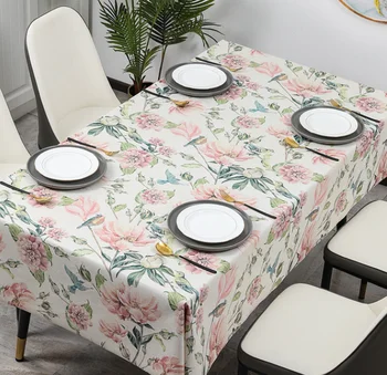 Zehirli masa örtüsü Vintage çiçekli desen masa örtüsü, su geçirmez dikdörtgen masa örtüsü, odası düğün dekorasyon