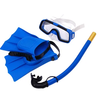 Çocuk dalış gözlükleri Tüplü Dalış Seti Açık Şnorkel solunum tüpü Silikon Yüzme Yüzgeçleri Sualtı dalış maskesi