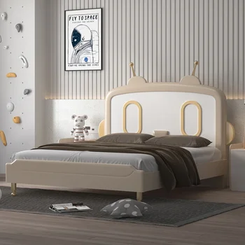Çocuk yatağı tek kişilik yatak çocuk katı ahşap çocuk odası robot mobilya gençlik yaratıcı çocuk küçük yatak kız