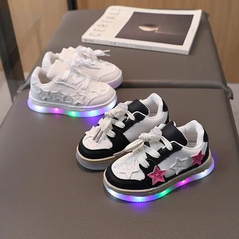Çocuklar Aydınlık Ayakkabı İlkbahar Sonbahar Moda çocuk LED Sneakers Kız Erkek Toddler Bebek Rahat Parlayan Sneakers Boyutu 21-30