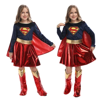 Çocuklar Kostüm SuperGirls Cosplay Noel Yeni Yıl Kız Çocuk Doğum Günü Hediyesi Giyim Karnaval Parti