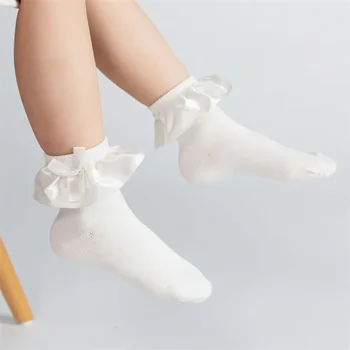 Çocuklar Kız Çorap Pamuk Bebek Çorap Kızlar için Moda Yumuşak Güzellik Dantel Yürümeye Başlayan çocuk Çorap Sonbahar Bahar 1-8 yıl