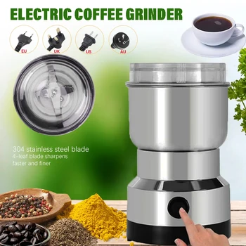 Çok amaçlı Elektrikli Kahve Çekirdeği Taşlama Ofis Taşınabilir Paslanmaz Çelik Freze Makinesi Tohumları Baharat Fındık Kahve Değirmeni