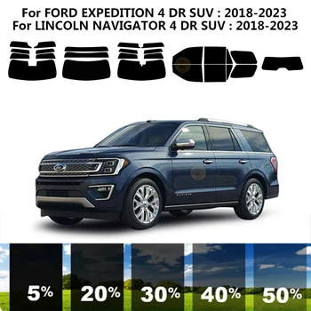 Önceden kesilmiş nanoceramics araba UV Pencere Tonu Kiti Otomotiv Cam filmi FORD EXPEDİTİON 4 İçin DR SUV 2018-2023