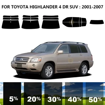 Önceden kesilmiş nanoceramics araba UV Pencere Tonu Kiti Otomotiv Cam filmi TOYOTA HİGHLANDER İçin 4 DR SUV 2001-2007