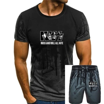 Öpücük Grup Üyeleri T Gömlek Kaya Ve Rulo Tüm Nite T Gömlek pamuk tişört erkekler yaz moda t-shirt euro boyutu