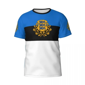 Özel Ad Numarası Estonya Bayrağı Amblemi 3D T-Shirt Erkekler Kadınlar İçin Tees forması takım Elbise Futbol Futbol Taraftarları Hediye T shirt