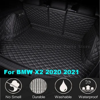 Özel Araba Gövde Mat BMW X2 2020 2021 Otomatik Su Geçirmez İç Aksesuarları Kargo kutusu Deri Halıyı korur