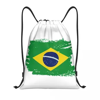 Özel Bayrak Brezilya İpli alışveriş çantası Yoga Sırt Çantaları Erkekler Kadınlar Brezilyalı Gurur Spor Salonu Sırt Çantası