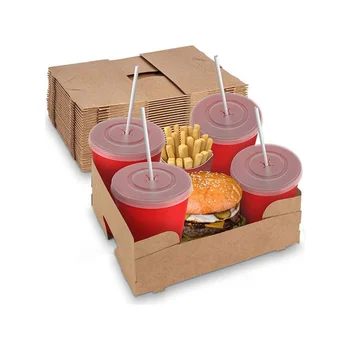 Özelleştirilmiş Ürüntoptan Özel Burger Kutusu Paket Servisi Olan Restoran Fast Food Öğle Yemeği Kraft Kağıt Ambalaj Kutuları Stadyumlar Tiyatro Sinemalar