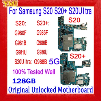 Ücretsiz Kargo Anakart AB Versiyonu Orijinal 4G Samsung Galaxy S20 G980F S20Plus G985F Anakart 128GB Test Mantık Kurulu