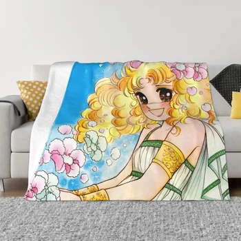 Şeker Şeker Anime Battaniye Mercan Polar Peluş Dekorasyon Yatak Odası Yatak Kanepe Yatak Örtüsü